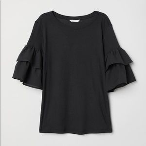 Jersey Ruffled Sleeve Top